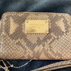 Michael Kors Snake Print Wristlet *AS IS see pics lil marks at zipper edge